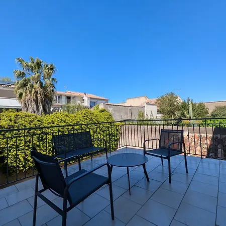 Appartement Colorchic 3 Etoiles - Parking Prive Terrasse Clim - 120m2 Plein Centre Mèze